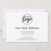 Nieuw adres Wijziging met wit bedrijfslogo Aankondiging (Voorkant)