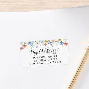 Nieuw Adres Wilde Bloemen Retouradres Etiket