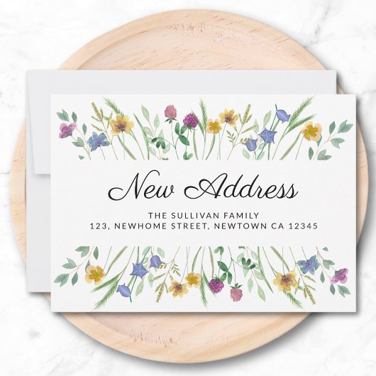 Nieuw adres Wildflower bewegende aankondiging