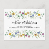 Nieuw adres Wildflower Moving Aankondigingskaart (Voorkant)