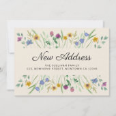 Nieuw Adres Wildflower Verhuisbericht Aankondiging (Voorkant)