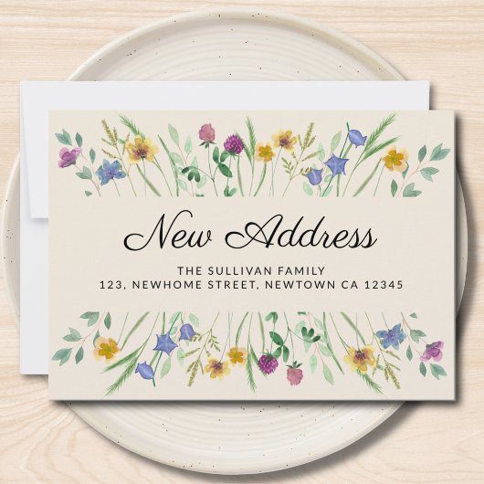 Nieuw Adres Wildflower Verhuisbericht Aankondiging