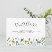 Nieuw adres Wildflowers Bewegende Aankondiging (Staand voorkant)