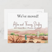 Nieuw adres, woestijnlandschap dat we hebben verpl briefkaart (Voorkant / Achterkant)