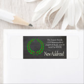 Nieuw adres x-mas met etiket voor feestdag (Insitu)