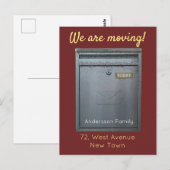 Nieuw Adres Zilveren Mailbox Aangepaste tekst Briefkaart (Voorkant / Achterkant)
