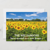 Nieuw adres  zonnebloemen verplaatsen aankondiging (Voorkant)