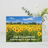 Nieuw adres  zonnebloemen verplaatsen aankondiging (Staand voorkant)