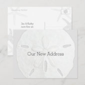 Nieuw adres zwart-wit en witte zeemijl aankondigingskaart (Voorkant / Achterkant)