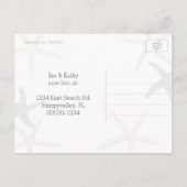 Nieuw adres zwart-wit en witte zeemijl aankondigingskaart (Achterkant)