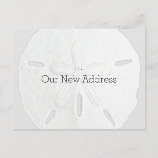 Nieuw adres zwart-wit en witte zeemijl aankondigingskaart (Voorkant)