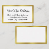 Nieuw adres zwart wit goud bewegende aankondiging (Voorkant / Achterkant)