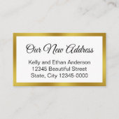 Nieuw adres zwart wit goud bewegende aankondiging (Voorkant)