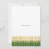 Nieuw adreskaartje met piketomheining en tuin aankondiging (Achterkant)