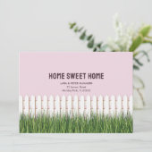 Nieuw adreskaartje met piketomheining en tuin aankondiging (Staand voorkant)