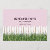 Nieuw adreskaartje met piketomheining en tuin aankondiging (Voorkant)