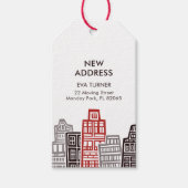 Nieuw Adreslabel met Red & Black Buildings Cadeaulabel (Voorkant)