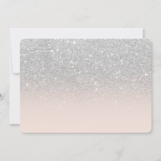 Nieuw adresnummer zilverglitterscript verplaatsen aankondiging (Achterkant)