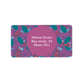 Nieuw adress return label florale kleurrijke stick