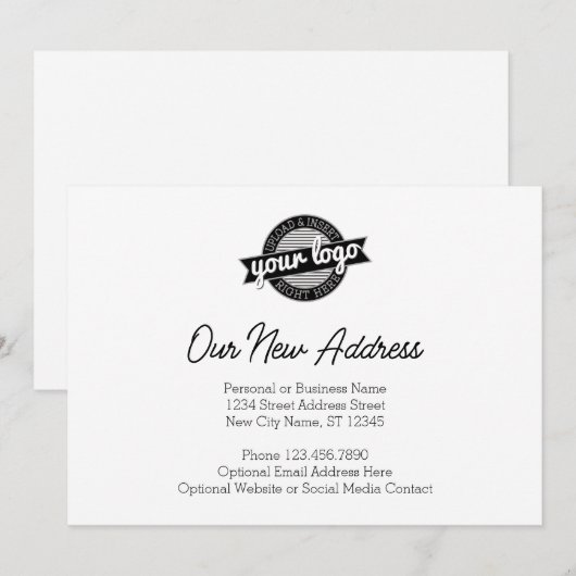 Nieuw adreswijziging met bedrijfslogo aankondiging (Voorkant / Achterkant)