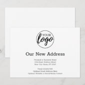 Nieuw adreswijziging met bedrijfslogo wit aankondiging (Voorkant / Achterkant)