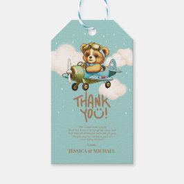 Nieuw Adventure Baby Pilot Vliegtuig Baby shower Cadeaulabel