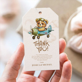 Nieuw Adventure Baby Pilot Vliegtuig Baby shower Cadeaulabel