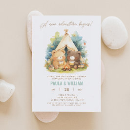 Nieuw Adventure Happy Couple Baby shower Invite Kaart