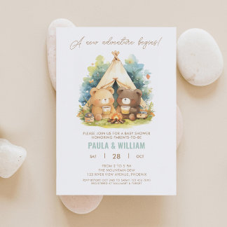 Nieuw Adventure Happy Couple Baby shower Invite Kaart