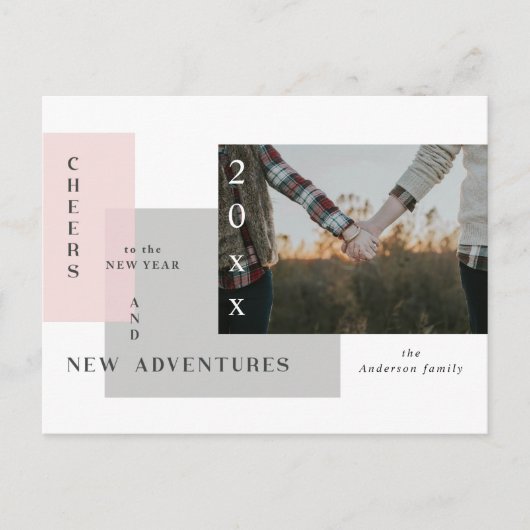 Nieuw Adventure Happy New Year Holiday briefkaart (Voorkant)