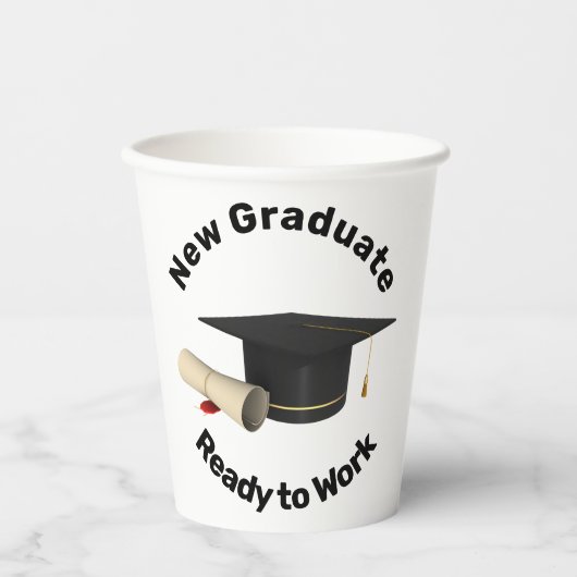 Nieuw Afstudeerder klaar voor gebruik Papieren Bekers (Voorkant)