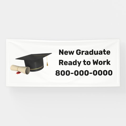 Nieuw Afstudeerder klaar voor gebruik Spandoek (Horizontaal)