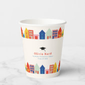 nieuw Afstudeerder op de block graduation party Papieren Bekers (Achterkant)