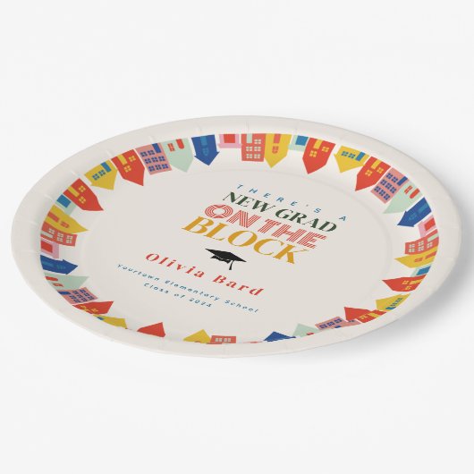 Nieuw Afstudeerder op het blok huizen Afstuderen Papieren Bordje (Gekanteld)