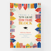 Nieuw Afstudeerder op het blok Kinder Afstuderen a Spandoek (Verticaal)