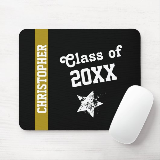 NIEUW AFSTUDEERDER van ELK JAAR Gold Stripe G19 Muismat (Met muis)