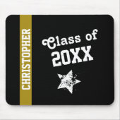 NIEUW AFSTUDEERDER van ELK JAAR Gold Stripe G19 Muismat (Voorkant)