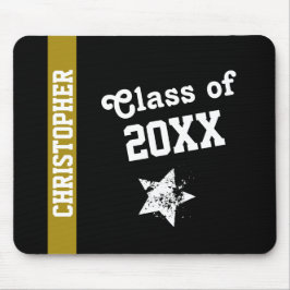 NIEUW AFSTUDEERDER van ELK JAAR Gold Stripe G19 Muismat