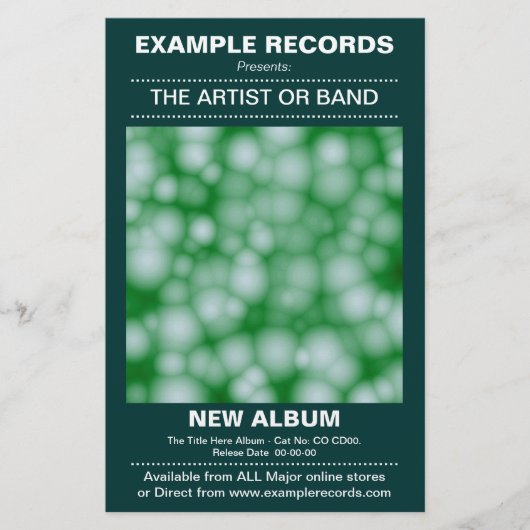 Nieuw Album Uit - Dark Green Flyer (Voorkant)