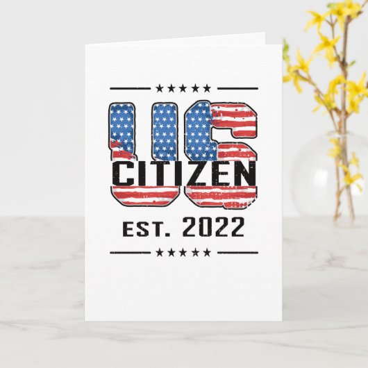 Nieuw Amerikaans staatsburgerschap 2022 Proud Amer Kaart (Gele Bloem)