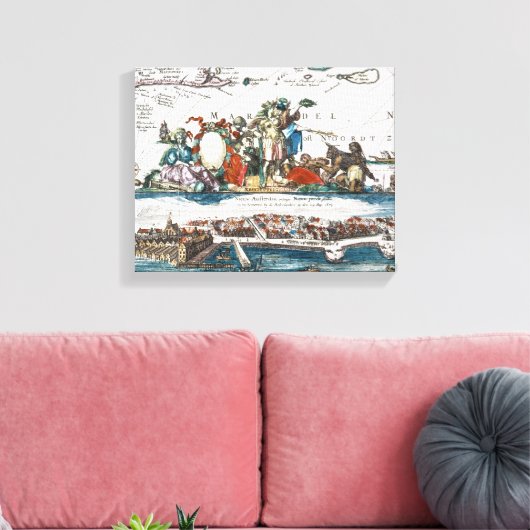 NIEUW AMSTERDAM, 1673 CANVAS AFDRUK (Insitu (Woonkamer))