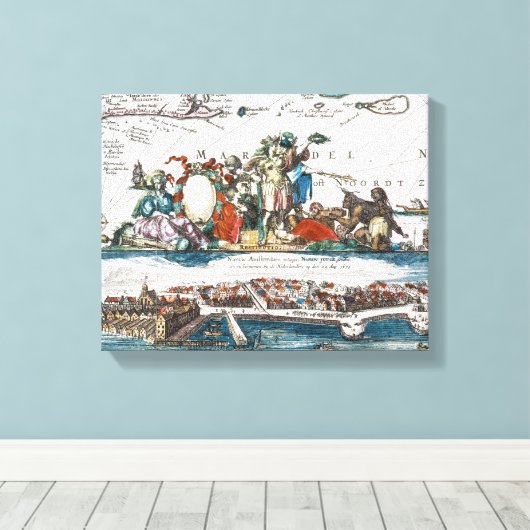 NIEUW AMSTERDAM, 1673 CANVAS AFDRUK (Insitu (Houten vloer))