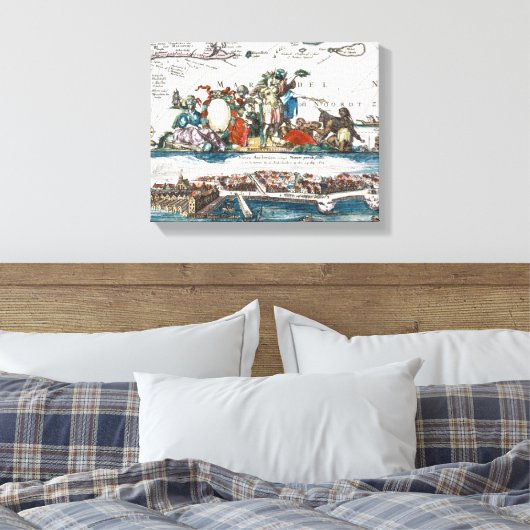 NIEUW AMSTERDAM, 1673 CANVAS AFDRUK (Insitu (Slaapkamer))