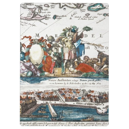 NIEUW AMSTERDAM, 1673 KLEMBORD (Achterkant)