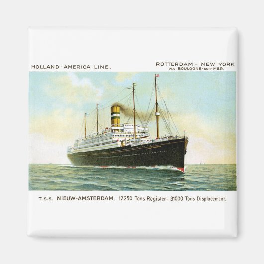 Nieuw Amsterdam van 1906 Magneet (Voorkant)