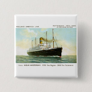 Nieuw Amsterdam van 1906 Vierkante Button 5,1 Cm