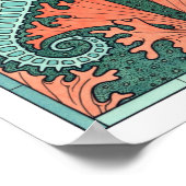 NIEUW! Art Nouveau Seapaarden Poster (Hoek)