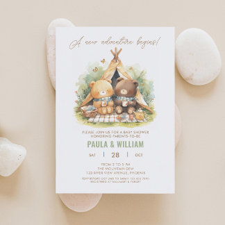 Nieuw Avontuur Happy Campers Baby shower Invite Kaart