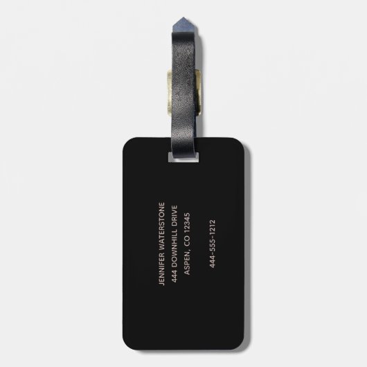 Nieuw avontuur wacht op Roos Gold Glitter Script Bagagelabel (Achterkant verticaal)