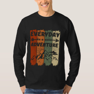 Nieuw avontuur wandel liefhebbers cadeau retro ber t-shirt